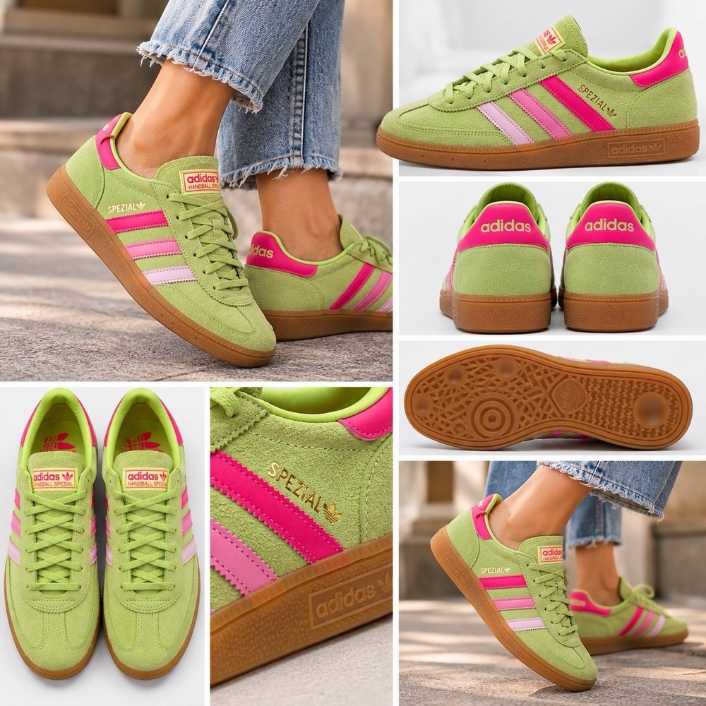 adidas Handball Spezial Green Pink W Size 10 (31-b27)